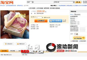 网店销售个性化商品 印人民币图案靠垫惹争议